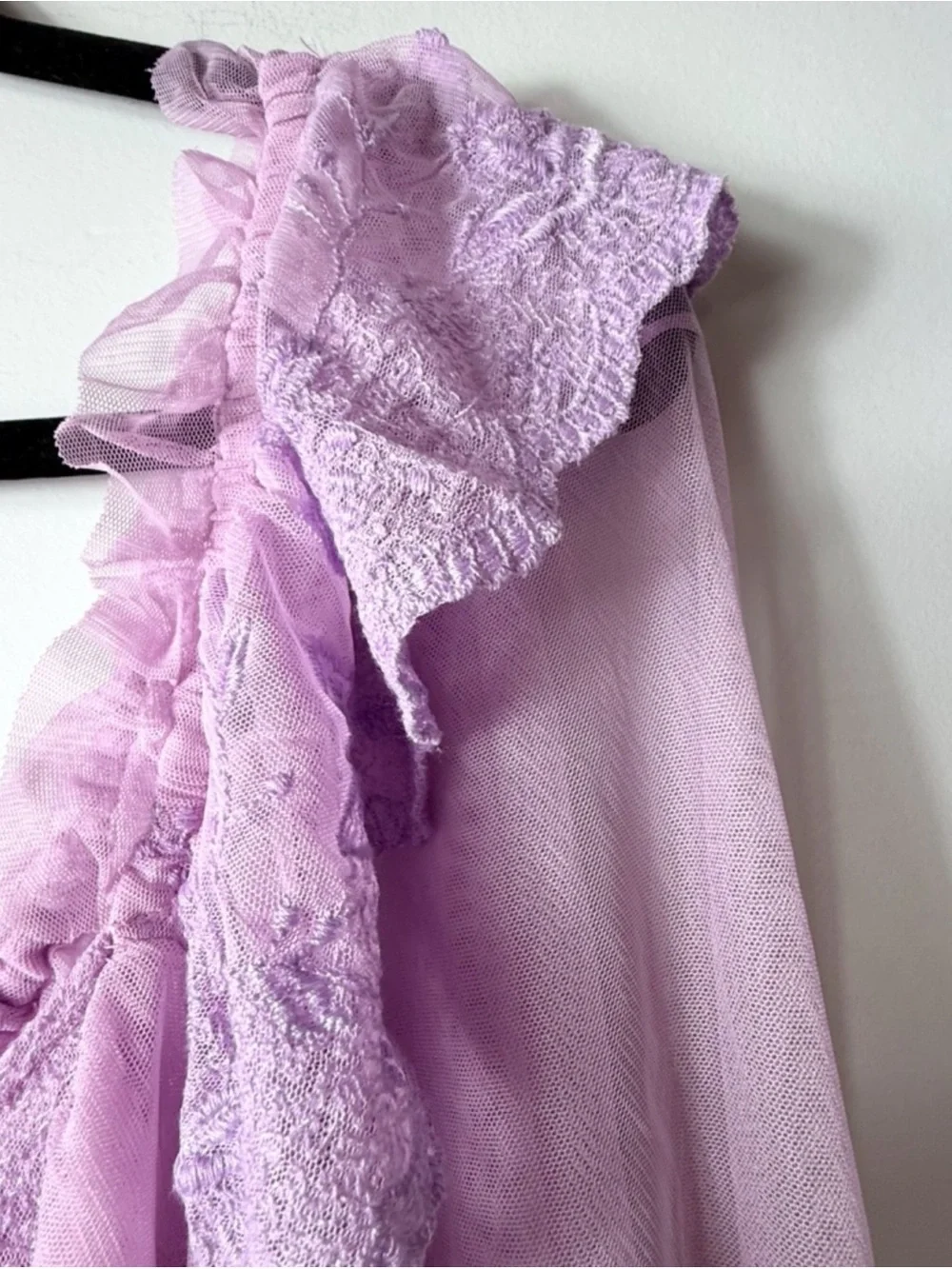 Free People Butterfly Mini Dress Size XL Lilac Embroidered Sheer Summer (H)